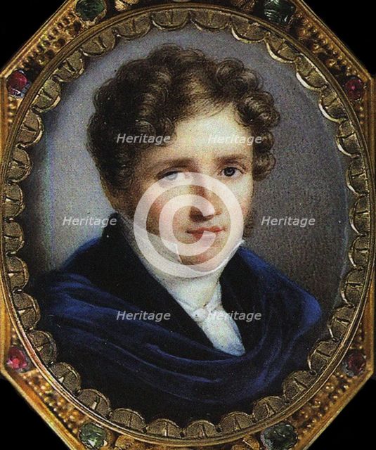 Portrait of the author Alfred de Vigny (1797-1863), 1825. Artist: Mansion, Simon Nicolas (1773-1854)