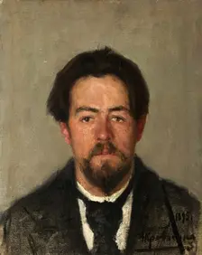 Portrait of the author Anton Chekhov (1860-1904), 1895. Creator: Kravchenko, Nikolai Ivanovich (1867-after 1937)
