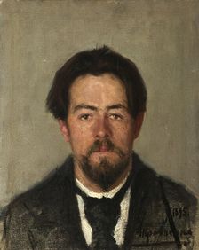 Portrait of the author Anton Chekhov (1860-1904), 1895. Creator: Kravchenko, Nikolai Ivanovich (1867-after 1937)