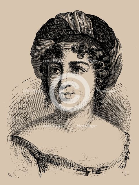Portrait of the author Baronne Anne Louise Germaine de Staël (1766-1817), 1889.