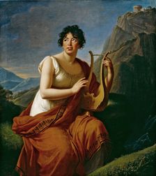 Portrait of the author Baronne Anne Louise Germaine de Staël (1766-1817) as Corinne on Cape Misenum
