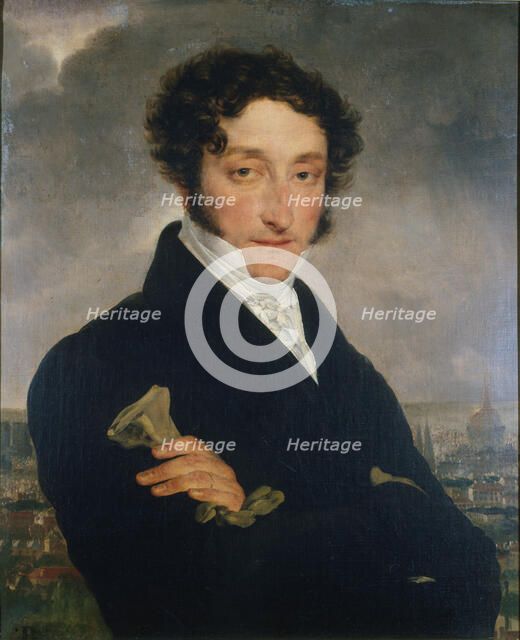 Portrait of the author Charles Nodier (1780-1877), c. 1830. Creator: Anonymous.