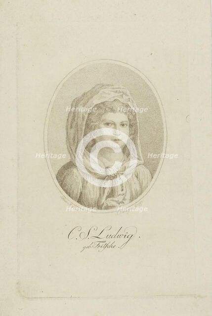 Portrait of the author Christiane Sophie Ludwig, née Fritsche (1764-1815) , 1793. Creator: Wagner, Johann Jakob (1766-1834).