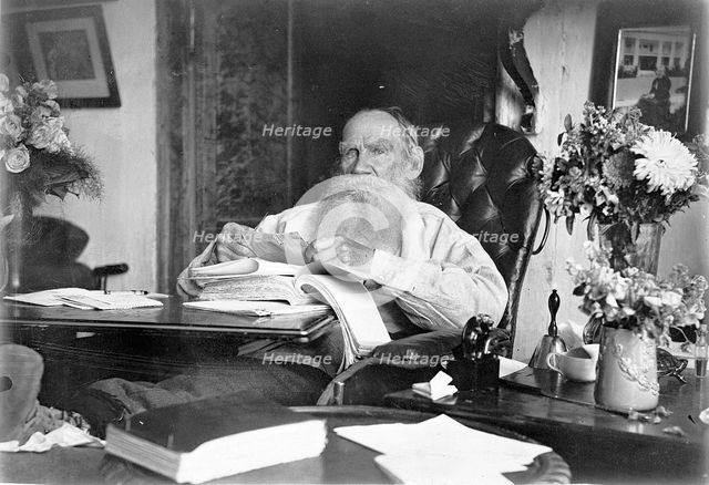 Portrait of the author Count Lev Nikolayevich Tolstoy (1828-1910) on 80th birthday.