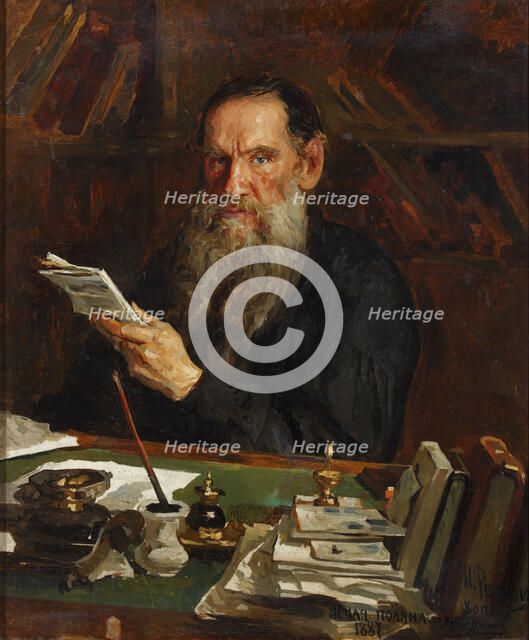 Portrait of the author Count Lev Nikolayevich Tolstoy (1828-1910), End of 19th cen..