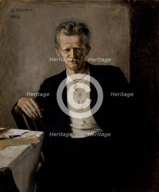 Portrait of the Author Emil Elenius, 1903. Creator: Verner Thome.