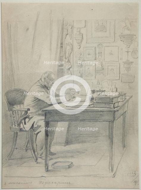 Portrait of the author Faddei Bulgarin (1789-1859), 1840s. Artist: Timm, Vasily (George Wilhelm) (1820-1895)