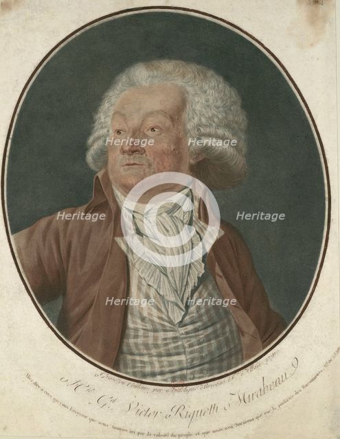 Portrait of the author Gabriel de Riqueti, comte de Mirabeau (1749-1791), 1791. Artist: Allais (nee Briceau), Angélique (active 18th century)