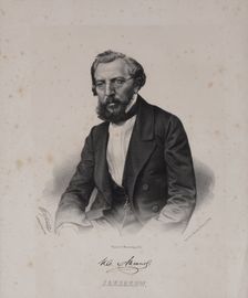 Portrait of the author Ivan Sergeyevich Aksakov (1823-1886), 1860s