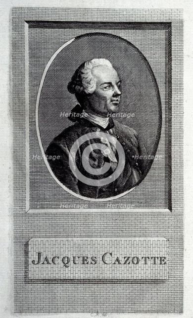 Portrait of the author Jacques Cazotte (1720-1792), 18th century. Creator: French master.