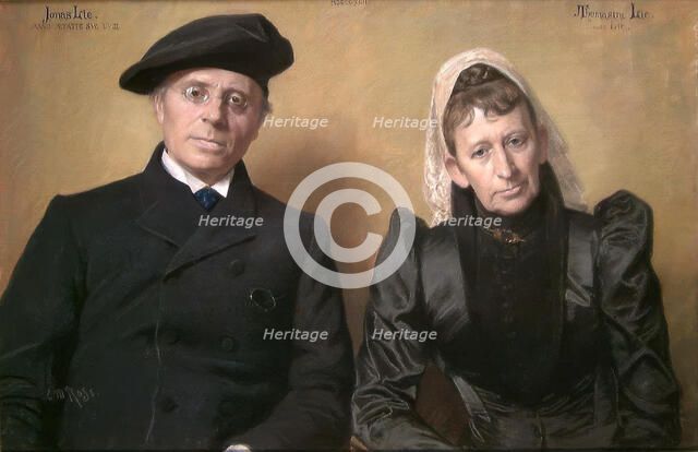 Portrait of the Author Jonas Lie and his Wife Thomasine, 1892. Creator: Christian Meyer Ross.