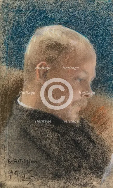 Portrait of the Author Karl A. Tavaststjerna (Portrait of Karl A.Tavaststjerna the Writer), 1885. Creator: Albert Edelfelt.