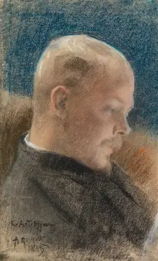 Portrait of the Author Karl A. Tavaststjerna (Portrait of Karl A.Tavaststjerna the Writer), 1885. Creator: Albert Edelfelt
