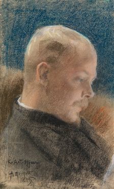 Portrait of the Author Karl A. Tavaststjerna (Portrait of Karl A.Tavaststjerna the Writer), 1885. Creator: Albert Edelfelt