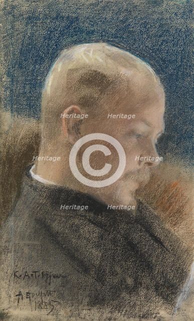 Portrait of the Author Karl A. Tavaststjerna (Portrait of Karl A.Tavaststjerna the Writer), 1885. Creator: Albert Edelfelt.