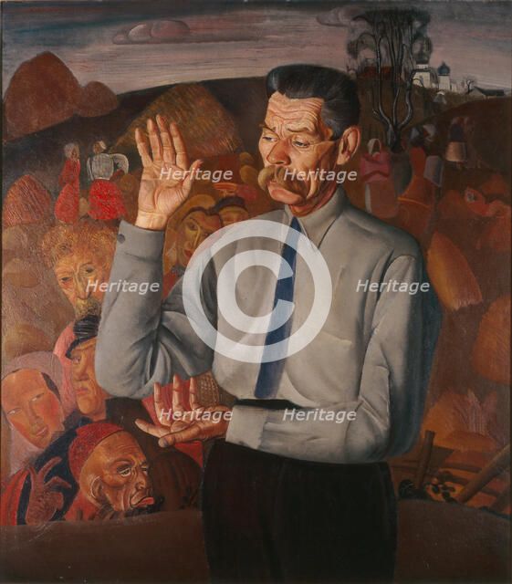Portrait of the author Maxim Gorky (1868-1939), 1926. Artist: Grigoriev, Boris Dmitryevich (1886-1939)