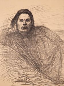 Portrait of the author Maxim Gorky (1868-1939), ca 1894. Creator: Steinlen, Théophile Alexandre (1859-1923)