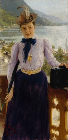 Portrait of the author Natalia Borísovna Nordman-Severova (1863-1914), 1900. Creator: Repin, Ilya Yefimovich (1844-1930)