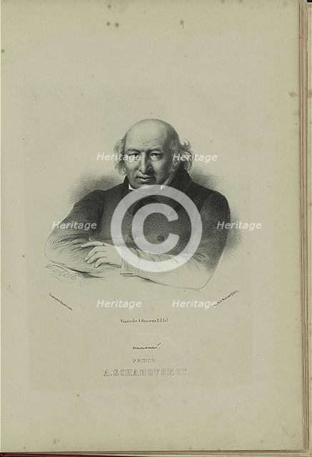 Portrait of the author Prince Alexander Shakhovskoi (1777-1846), 1860s. Artist: Borel, Pyotr Fyodorovich (1829-1898)