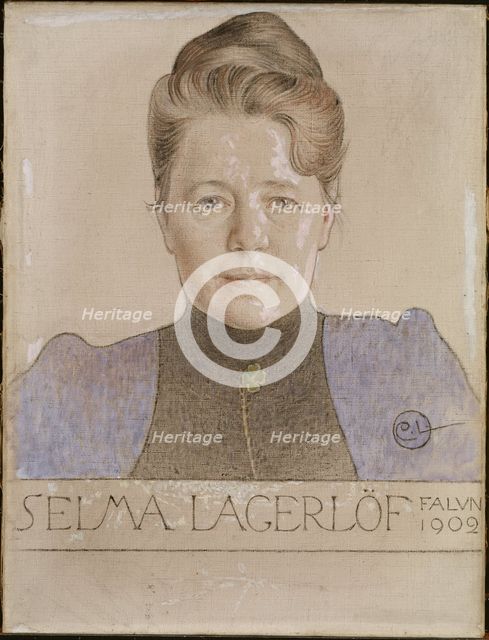 Portrait of the author Selma Lagerlöf (1858-1940), 1902.