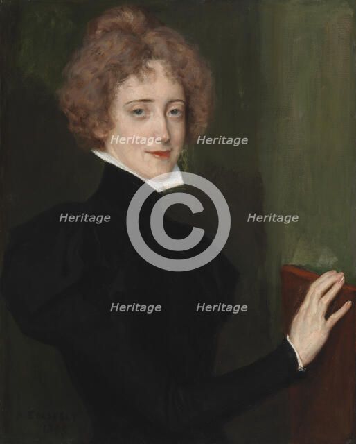 Portrait of the Authoress Elsa Lindberg, 1898. Creator: Albert Edelfelt.