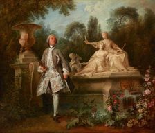 Portrait of the Actor Grandval, about 1742. Creators: Nicolas Lancret, Charles-Francois Racot de Grandval