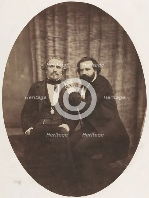Portrait of the Actor Pierre Bocage and Friend, c. 1860. Creator: Eugène Colliau (French).