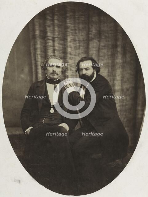 Portrait of the Actor Pierre Bocage and Friend, c. 1860. Creator: Eugène Colliau (French).
