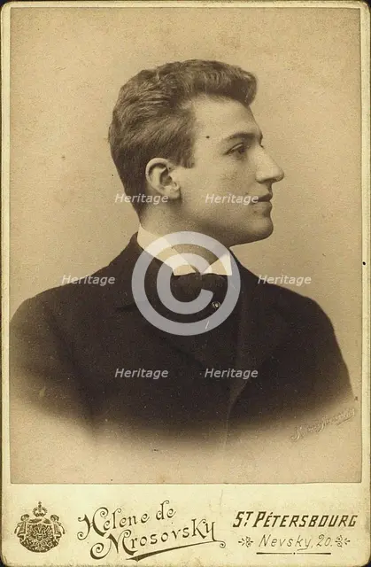 Portrait of the actor Yuri Yuryev (1872-1948), Early 1890s. Creator: Photo studio Helene Mrosowski ().