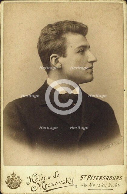 Portrait of the actor Yuri Yuryev (1872-1948), Early 1890s. Creator: Photo studio Helene Mrosowski ().