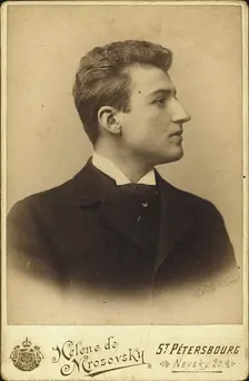 Portrait of the actor Yuri Yuryev (1872-1948), Early 1890s. Creator: Photo studio Helene Mrosowski ()