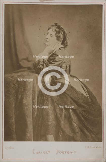 Portrait of the actress and singer Virginie Déjazet (1798-1875), 1873. Creator: Disdéri, André Adolphe-Eugène (1819-1889).
