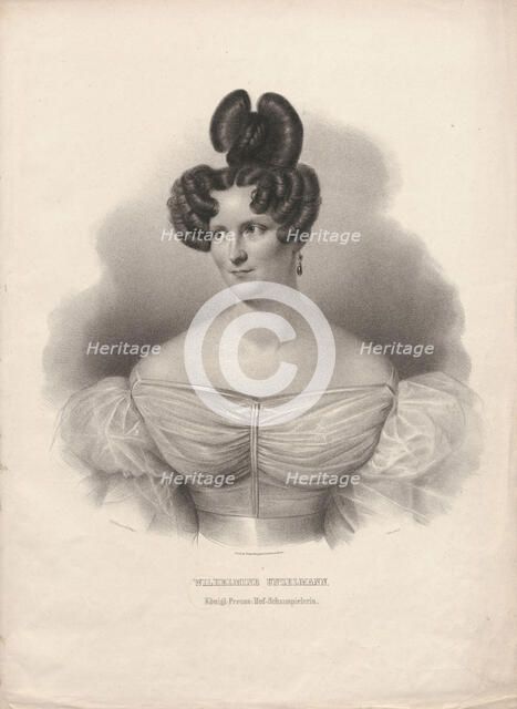 Portrait of the actress and singer Wilhelmine Unzelmann-Werner (1802-1871), 1835. Creator: Scholl, Johann Baptist, the Elder (1784-1854).