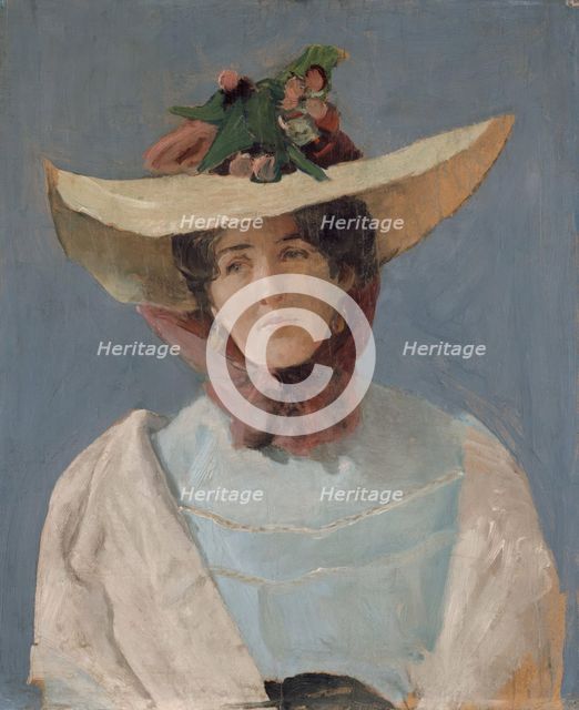 Portrait of the actress Agnes Mowinckel, 1904. Creator: Christian Krohg.