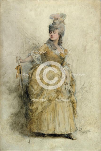 Portrait of the actress Gabrielle Réjane (1856-1920), 1888. Creator: Chartran; Théobald (1849-1907).