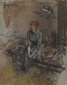 Portrait of the actress Gabrielle Réjane (1856-1920). Artist: Boldini, Giovanni (1842-1931)