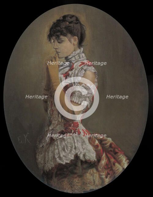 Portrait of the actress Eleonora Duse (1858-1924) as Gilberta in Frou-Frou, 1880s. Creator: Kaulbach, Friedrich August von (1850-1920).