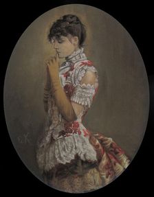 Portrait of the actress Eleonora Duse (1858-1924) as Gilberta in Frou-Frou, 1880s. Creator: Kaulbach, Friedrich August von (1850-1920)
