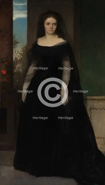 Portrait of the Actress Fanny Janauschek, 1861. Creator: Arnold Bocklin.