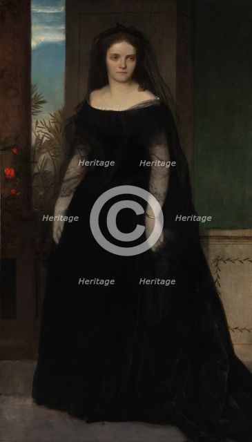 Portrait of the Actress Fanny Janauschek, 1861. Creator: Arnold Bocklin.