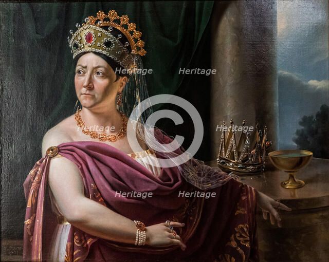 Portrait of the actress Françoise Raucourt (1756-1815) as Clytemnestra, 1830. Creator: Guillermain (active 1830s).