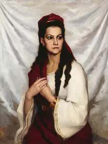Portrait of the actress Hedvig Charlotta Raa-Winterhjelm (1838-1907), 1876. Creator: Edelfelt, Albert Gustaf Aristides (1854-1905)