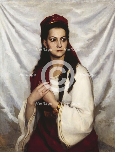 Portrait of the actress Hedvig Charlotta Raa-Winterhjelm (1838-1907), 1876. Creator: Edelfelt, Albert Gustaf Aristides (1854-1905).