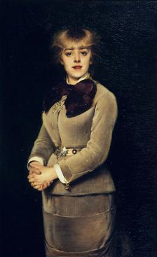 Portrait of the Actress Jeanne Samary, 1879. Creator: Abbéma, Louise (1853-1927)