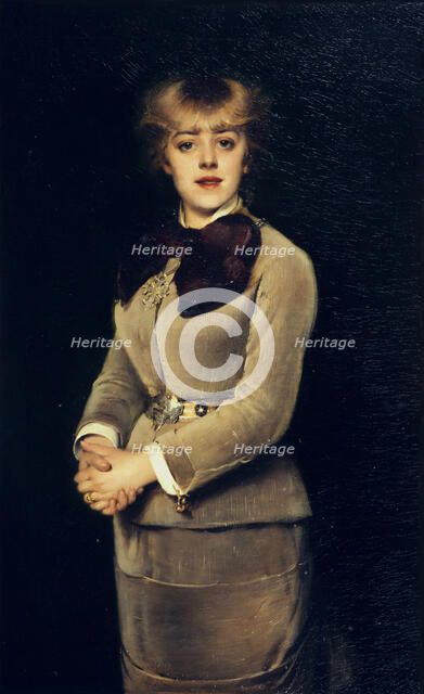 Portrait of the Actress Jeanne Samary, 1879. Creator: Abbéma, Louise (1853-1927).