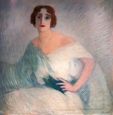 Portrait of the actress Lyda Borelli (1884-1959), 1914. Creator: Bonzagni, Aroldo (1887-1918)