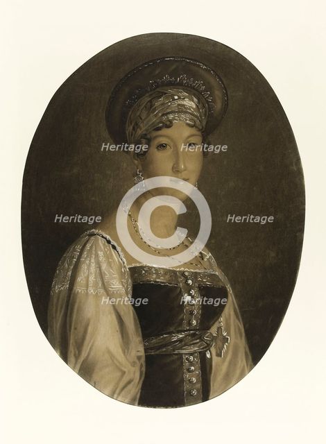 Portrait of the actress Mademoiselle Mars (Anne Francoise Hyppolyte Boutet) (1779-1847), 1810-1820. Creator: Godefroid, Marie-Éléonore (1778-1849).