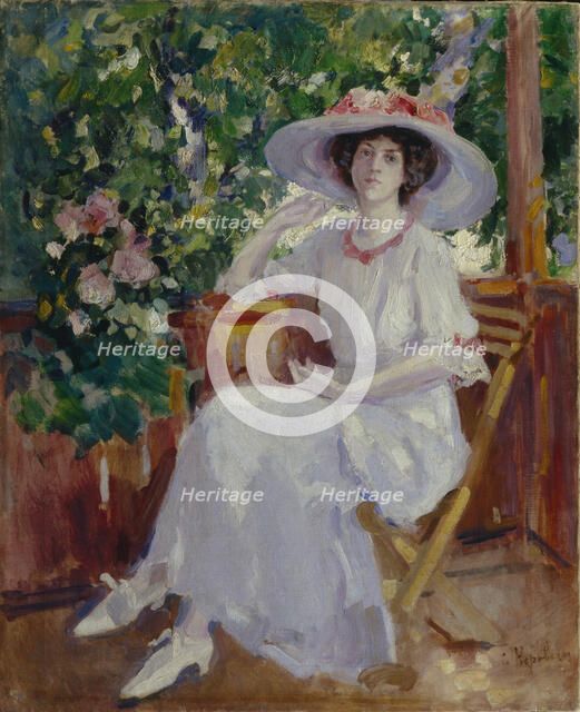 Portrait of the actress Nadezhda Komarovskaya. Artist: Korovin, Konstantin Alexeyevich (1861-1939)