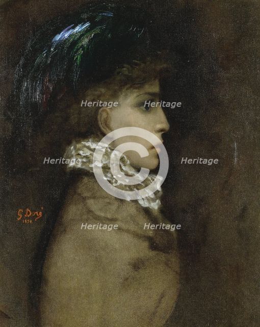 Portrait of the actress Sarah Bernhardt (1844-1923), 1870. Artist: Doré, Gustave (1832-1883)