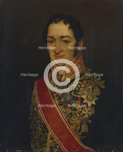 Portrait of the Actual State Councillor Ivan Lazarev, 1844. Creator: Eugene Pluchart.